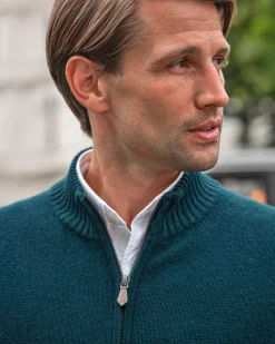 Wool Cashmere Ribbed Zip Through^Pure Collection Fashion