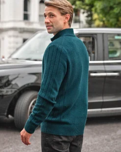 Wool Cashmere Ribbed Zip Through^Pure Collection Fashion