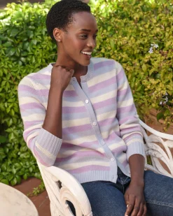 Wool Cashmere Striped Cardigan^Pure Collection Fashion